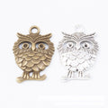 Large Layered Feather Owl Charm Metal Jewelry Making Pieces view 1