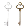 Trefoil Bow Key Metal Charm for Jewelry Making in Antique Bronze and Antique Silver view 1