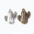 Antique Bronze and Silver Cactus Charms for Jewelry Making view 1