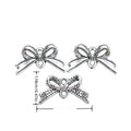 Antique Silver Ribbon Bow Charm With Dotted Texture view 1