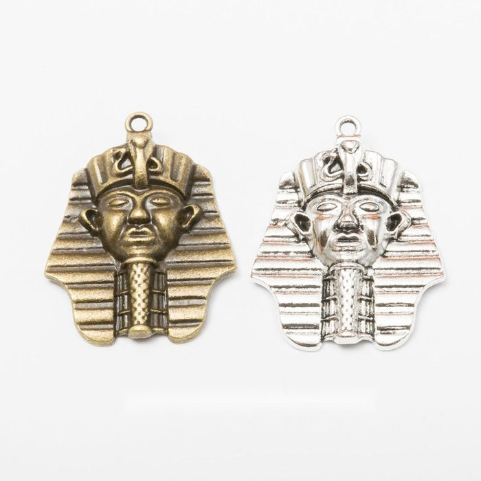 Egyptian Pharaoh Mask Pendants in 2 Metal Finish Options
