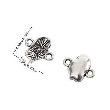 Openwork Maple Leaf Metal Charm in Antique Silver Tone