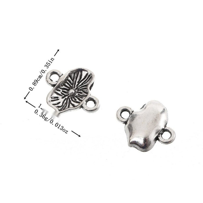 Openwork Maple Leaf Metal Charm in Antique Silver Tone