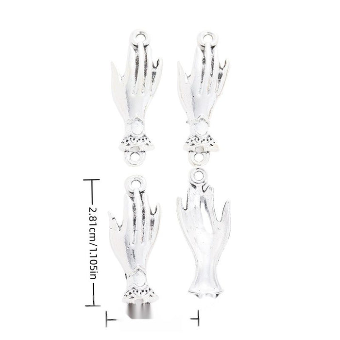 Open Hand Connector in 1 Metal Finish for Jewelry Making