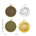 Sunshine Smiley Double Sided Round Charms in Four Finishes view 1