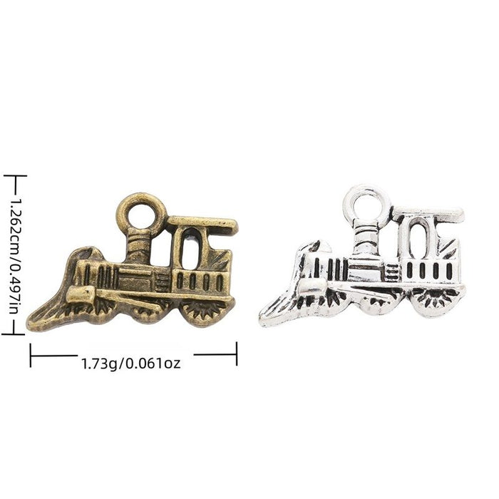 Steam Locomotive Vintage Metal Charm Pendant for Jewelry Making