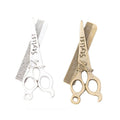 Vintage Style Metal Scissors And Comb Charm in 2 Metal Finishes view 1
