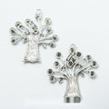 Silver Tone Tree Pendant with Round Branch Tips and Top Loop view 1