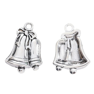 Pair of dimensional bells joined below one loop shown in the available finishes