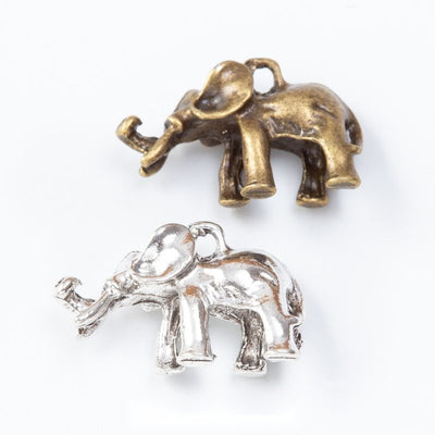 Elephant charm shown across the available finishes