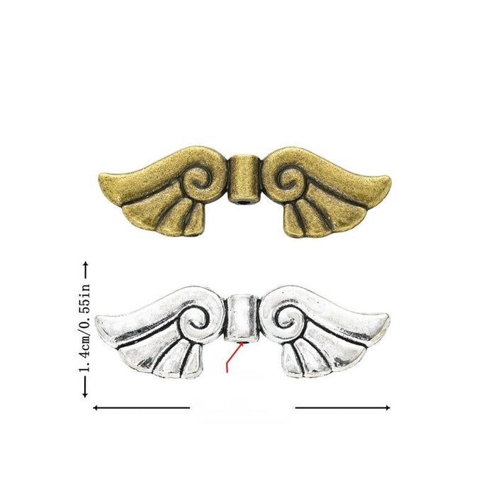 Scroll Wing Bead Detailed Alloy Bead in 2 Pictured Options
