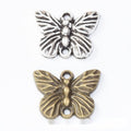 Antique Two-Loop Butterfly Metal Connector Charm Jewelry Component view 1