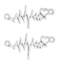 Heartbeat Line Vintage Metal Charm Pendant for Jewelry Making view 1