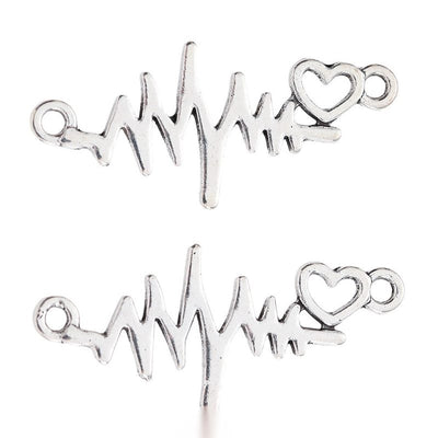 Heartbeat Line metal charm displaying front and reverse sides