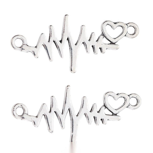 Heartbeat Line metal charm displaying front and reverse sides