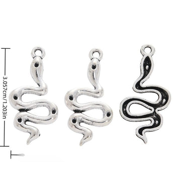 Coiled Snake Vintage Metal Charm Pendant for Jewelry Making