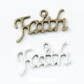 Script Faith Word Charms in Antique Bronze, Antique Silver view 1