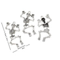 Dancing Skeleton Figure Metal Charm in Antique Silver Tone view 1