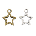 Open Star Outline Charm In 2 Metal Finishes For Jewelry Making view 1