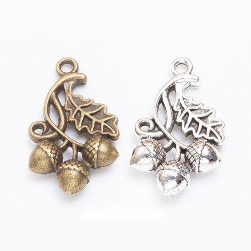 Finish assortment shown together of the oak leaf and acorn cluster charm