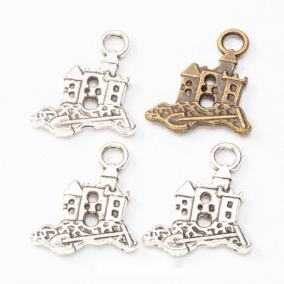 Group view of tiny castle styles on a white background