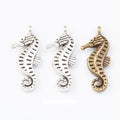 Openwork Seahorse Metal Charms in 2 Pictured Finishes view 1