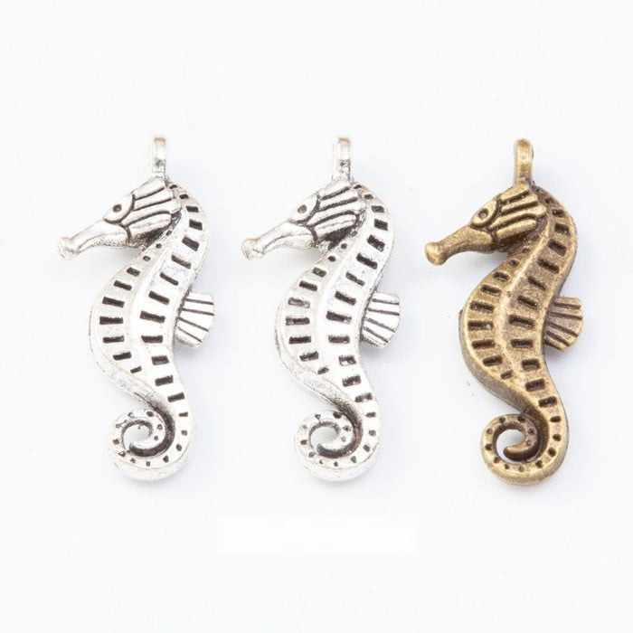 Openwork Seahorse Metal Charms in 2 Pictured Finishes