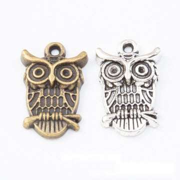 Vintage Owl Charm in 2 Finishes for DIY Jewelry Making