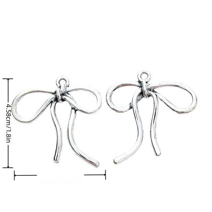 Open Loop Bow Alloy Charm in Antique Silver Finish