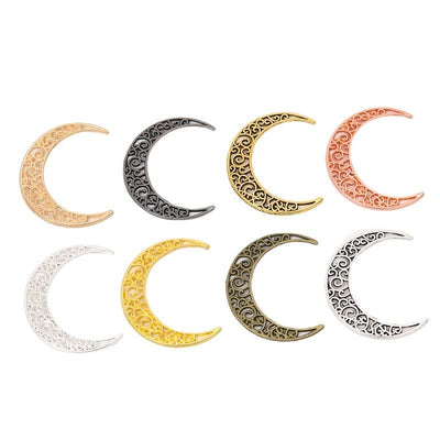 Group view of crescent moon styles on a white background