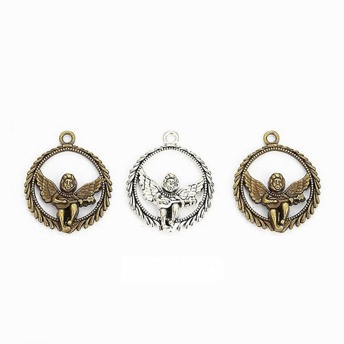 Wreath Angel Charm pictured option assortment on a white background