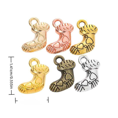 Finish overview of patterned christmas stocking metal charm