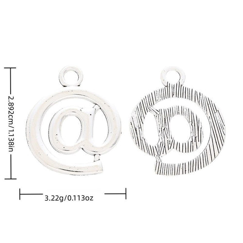 Antique Silver at sign charm shown in product image 1