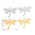 Minimal Dragonfly Charm in Gold and Silver Tones Jewelry Making Component view 1