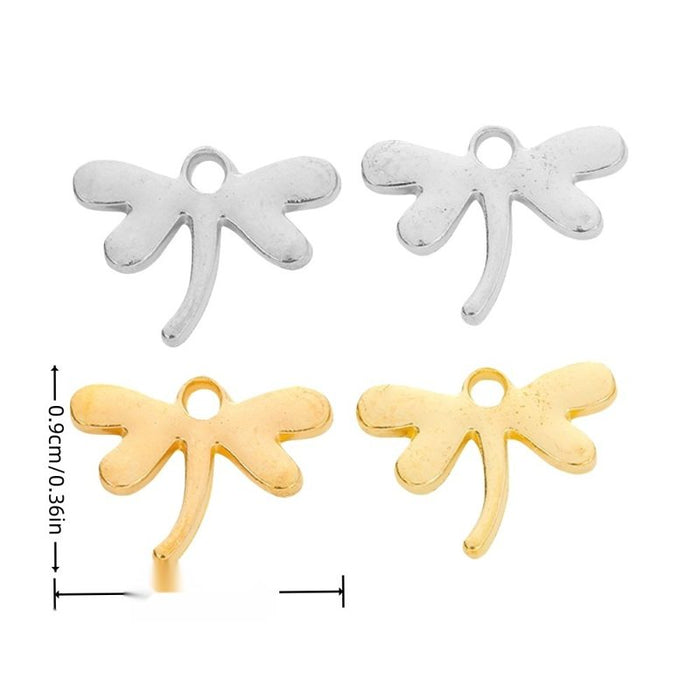 Minimal Dragonfly Charm in Gold and Silver Tones Jewelry Making Component