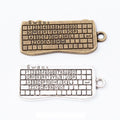 Computer Keyboard Metal Charms in Two Antique Finishes view 1