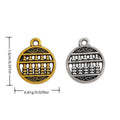 Round Abacus Metal Charms in Gold and Silver Finishes view 1