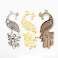 Peacock Metal Charm In 3 Finish Options for Jewelry Making view 1
