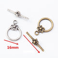 Vintage Style Metal Flower Toggle Clasp in 2 Metal Finishes view 1