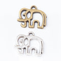 Geometric Elephant Charm Alloy Jewelry Making Component in 2 Finish Options view 1