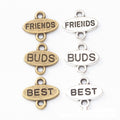 FRIENDS BUDS BEST Oval Metal Connector Charms Jewelry Component view 1