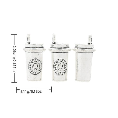 Takeaway Cup metal charm displaying front and reverse sides
