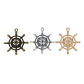 Ship Wheel Charm Pendants in 3 Metal Finish Options view 1