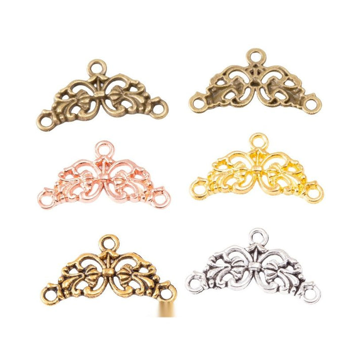 Floral Three Loop Connectors in 5 Metal Finish Options