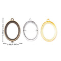 Oval Open Back Bezel in 3 Metal Finishes for Jewelry Making view 1