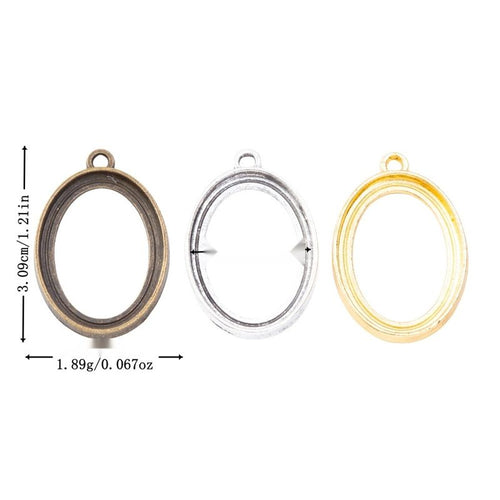 Oval Open Back Bezel shown on a white background