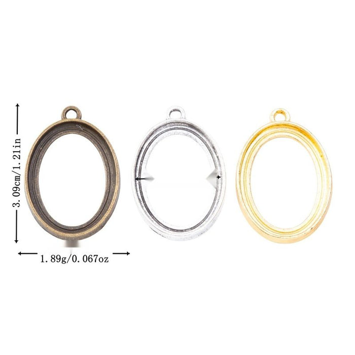 Oval Open Back Bezel in 3 Metal Finishes for Jewelry Making