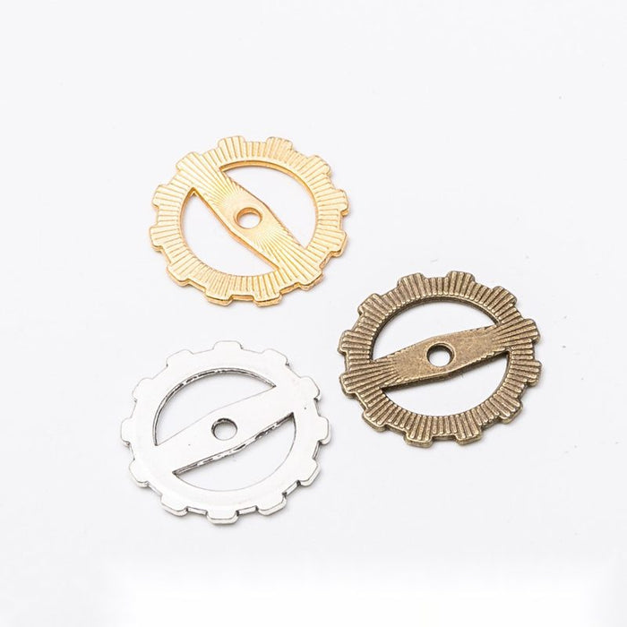 Vintage Finish Metal Round Gear Connectors in 3 Style Options