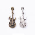 Electric Guitar Charm in 2 Metal Finishes for Jewelry Making view 1