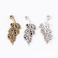 Curled Feather Leaf Charms in Antique Bronze and Silver view 1